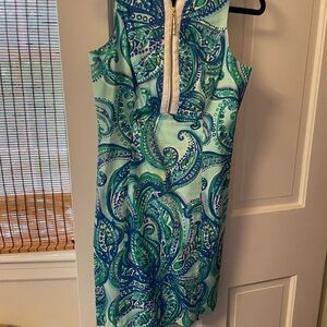 Lilly Pulitzer Green and Blue Sheath Mini Dress